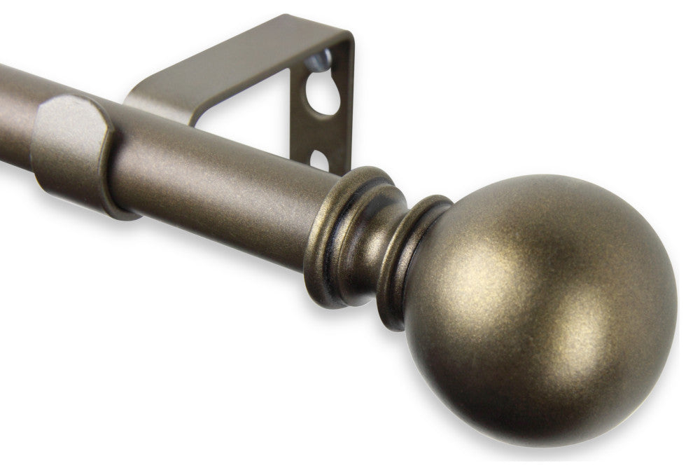 Luna Curtain Rod, Antique Gold, 18-28"