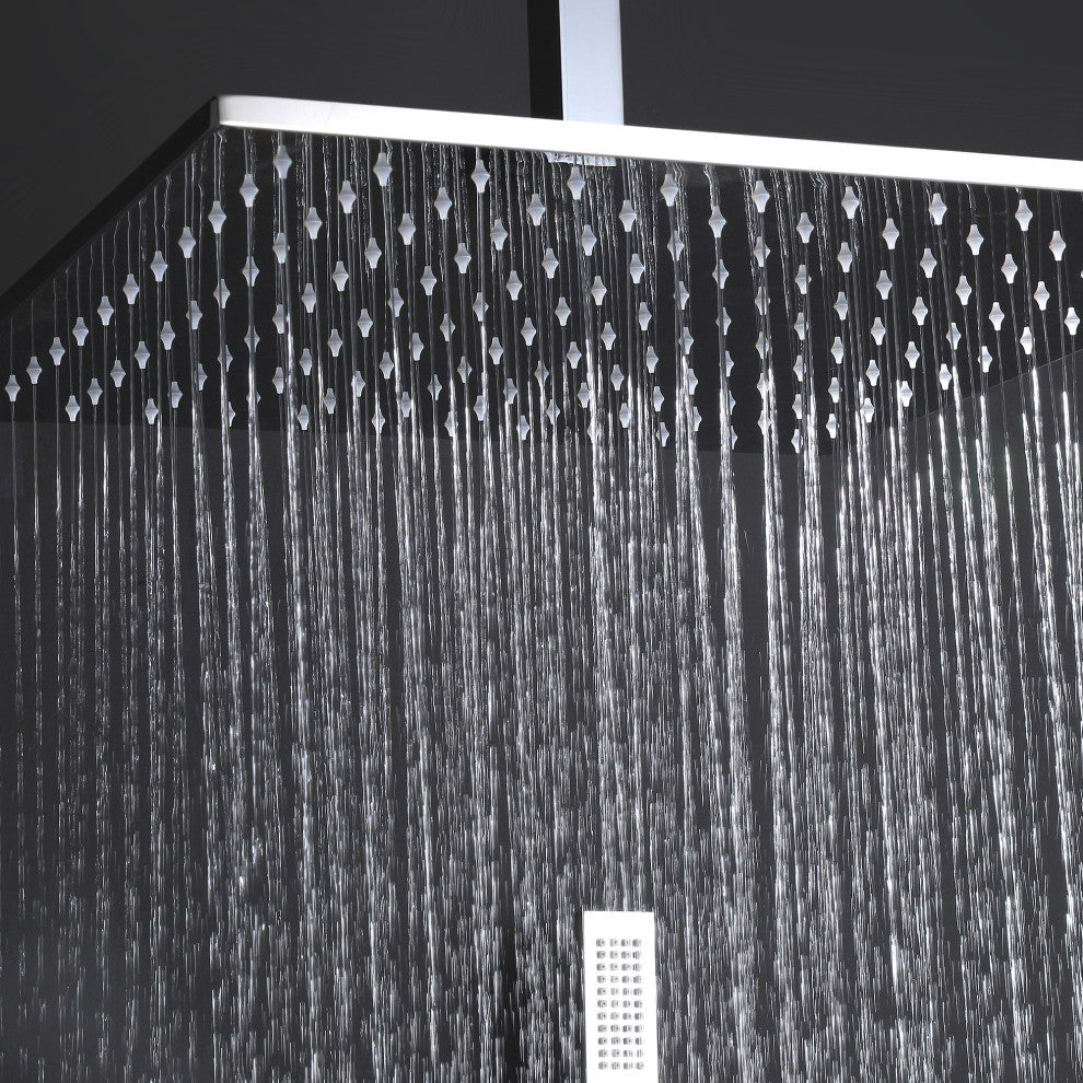 Thermostatic Rain Shower System with Hand Shower & Body Jets-Chrome