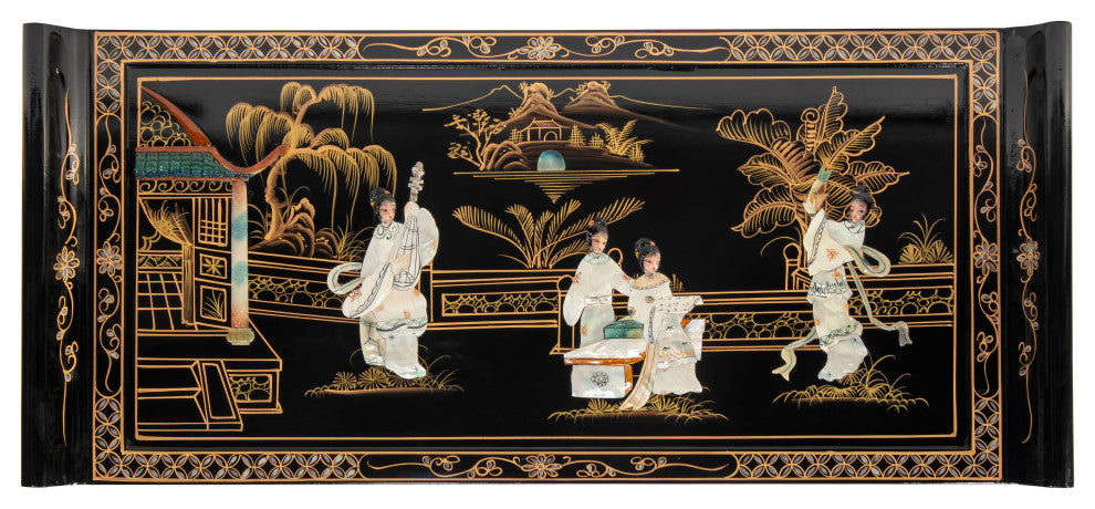 Black Lacquer Altar Cabinet Royal Ladies