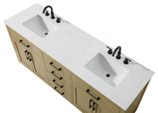 Home Living 72" Double Bathroom Vanity, Honey Brown