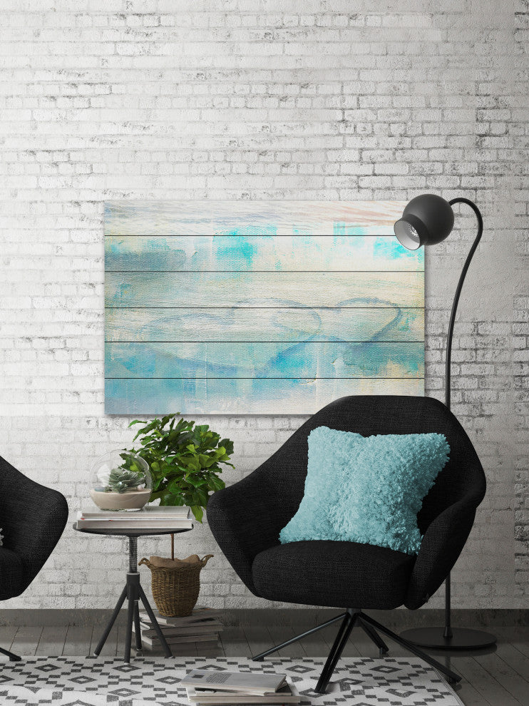 "Hazy Hearts" Painting Print on White Wood, 36"x24"