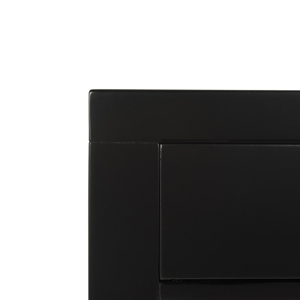 Safavieh Nero 3 Drawer Nightstand, Black