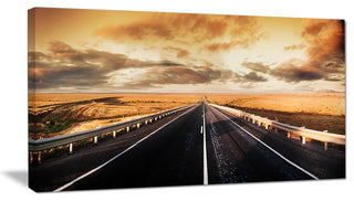 "Road Through Desert Panorama" Wall Art Landscape, 40"x20"