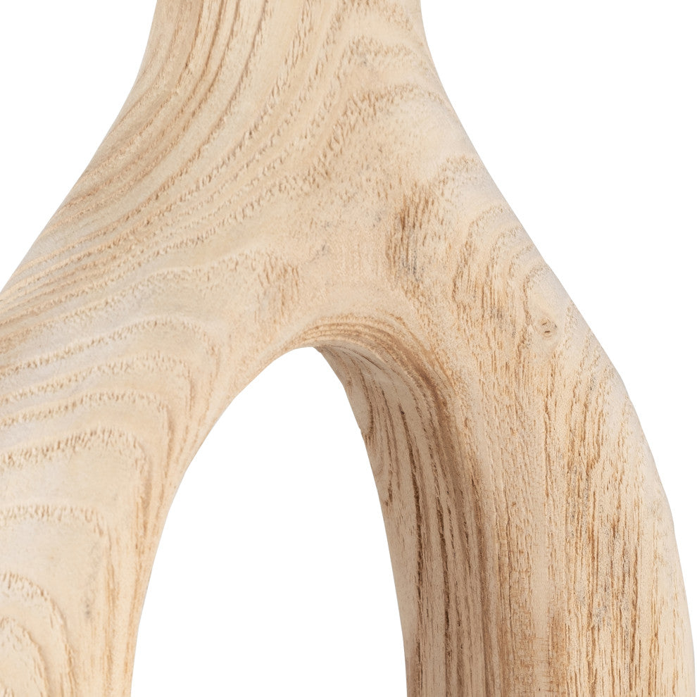 Wood, 14"H Cut-Out Vase, Natural