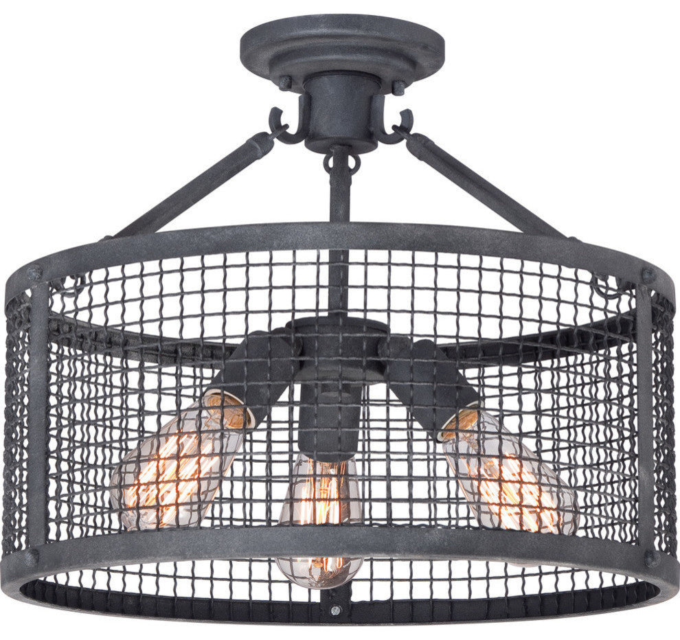 Quoizel Wilder Three Light Semi-Flush Mount WLR1716MB