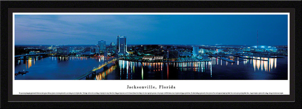 Jacksonville Skyline Panoramic Poster, Florida , Select Frame