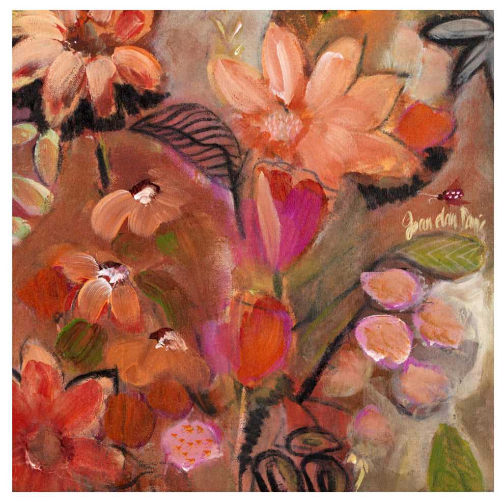 "Garden of a Joyful Day BR" Digital Paper Print by Joan Elan Davis, 26"x26"