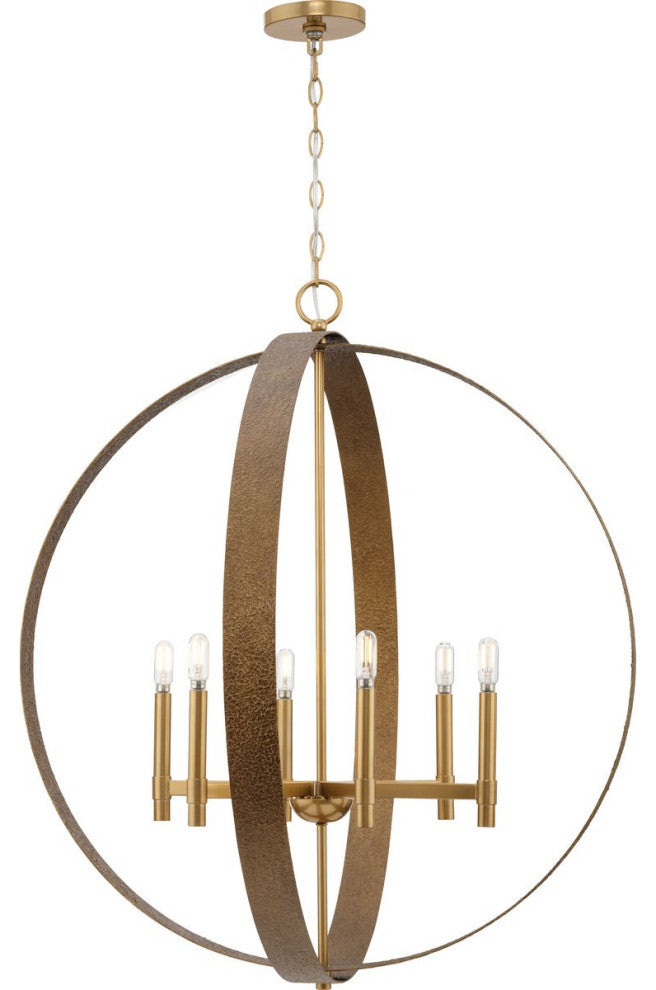 Allegheny Collection Six-Light Rustic Chandelier, Soft Gold