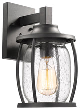 JACKSON Transitional 1 Light Textured Black Outdoor Wall Sconce 12"