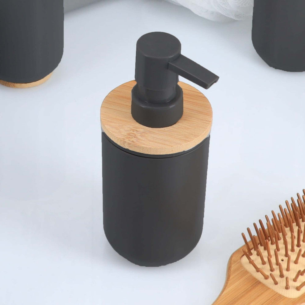 Black Bath Hand Soap & Lotion Dispenser PADANG 10 FL OZ Bamboo
