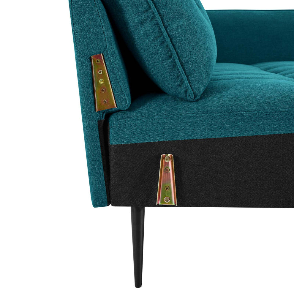 Cameron Tufted Fabric Sofa Teal