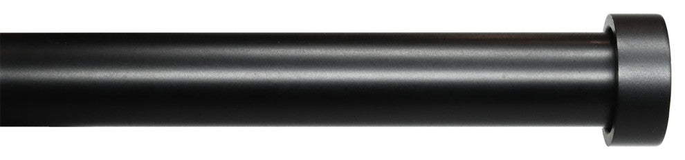 Linen Avenue End Cap Single Curtain Rod Set,48 to 86-Inch,Matte Black
