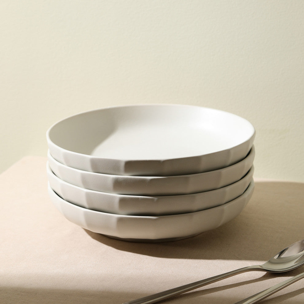 Stone Lain Rio Stoneware Pasta Bowl Set of 4, Beige
