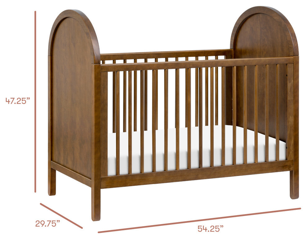 Bondi Cane 3-in-1 Convertible Crib with Toddler Bed Conversion Kit, Natural Walnut, Wood