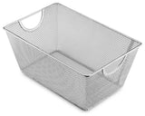 YBM Home Wire Mesh Open Bin Basket Silver 10"x6.5"x4.5", 6-Pack