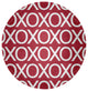 Hugs and Kisses Valentines Chenille Rug, Brick, 5' Round