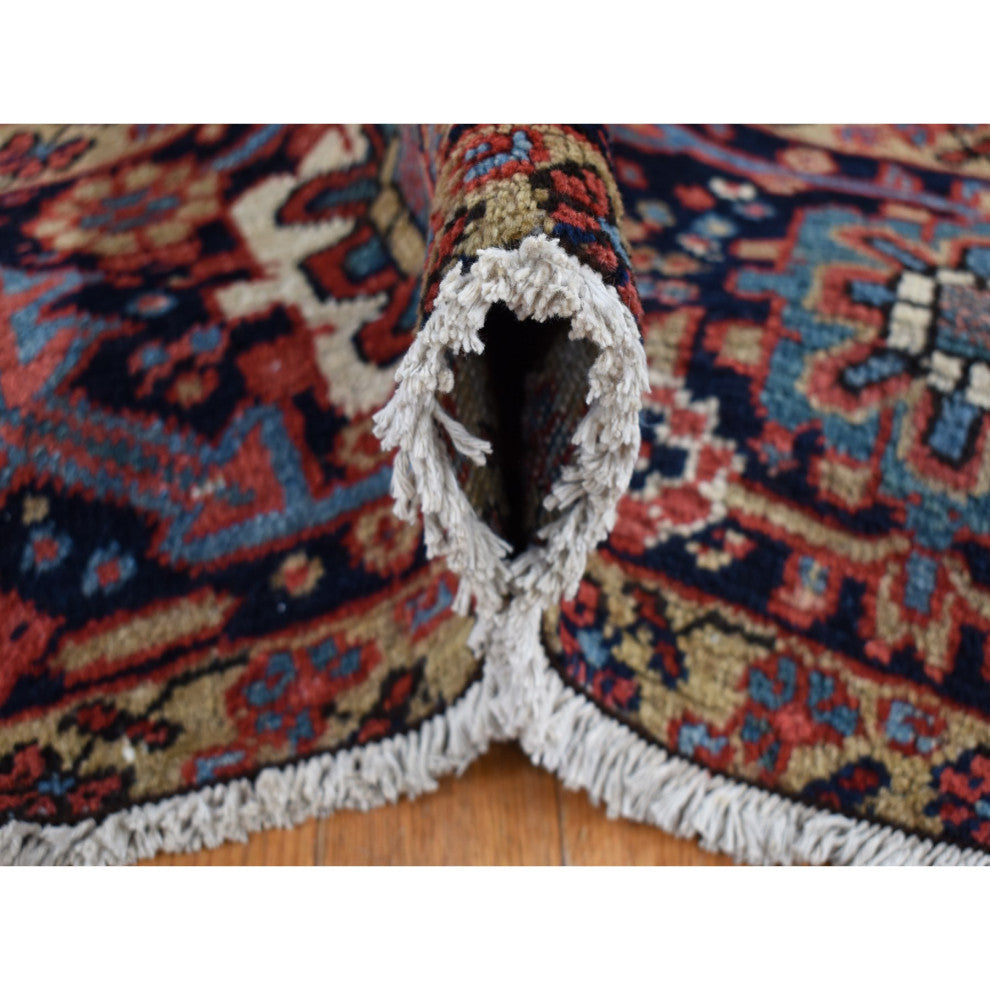 Barn Red Antique Persian Heriz Hand Knotted Pure Wool Oriental Rug 9'4"x12'10"