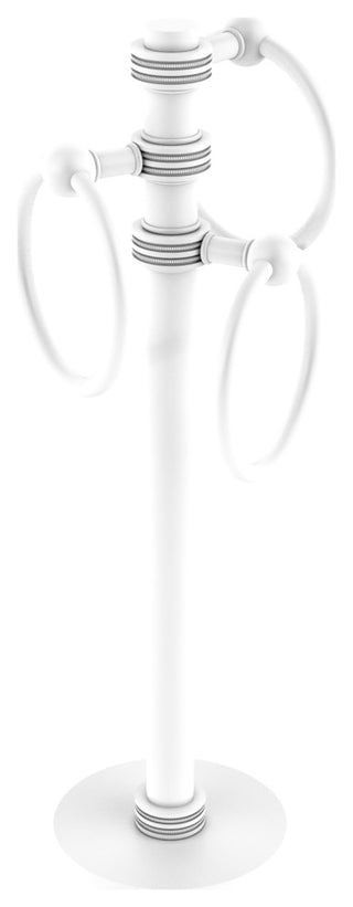 Vanity Top 3 Towel Ring with Dotted Accents, Matte White