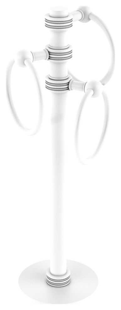 Vanity Top 3 Towel Ring with Dotted Accents, Matte White