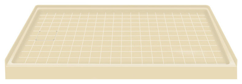60"x30" Solid Surface Left-Hand Shower Base, Almond