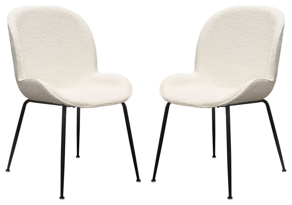 Session 2-Pack Dining Chair in Ivory Boucle by Diamond Sofa