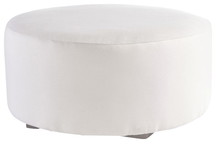 Round Cocktail Ottoman, Canvas