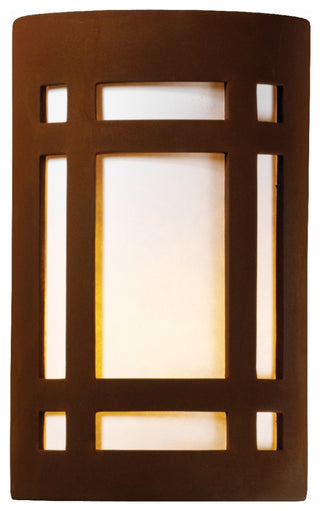 Ambiance Small Craftsman Window LED Wall Sconce, Real Rust