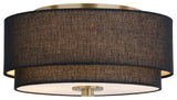 Burnaby Mid-Century Drum Semi Flush Ceiling Light, Matte Brass, 13-in W X 6.75-in H X 13-in D