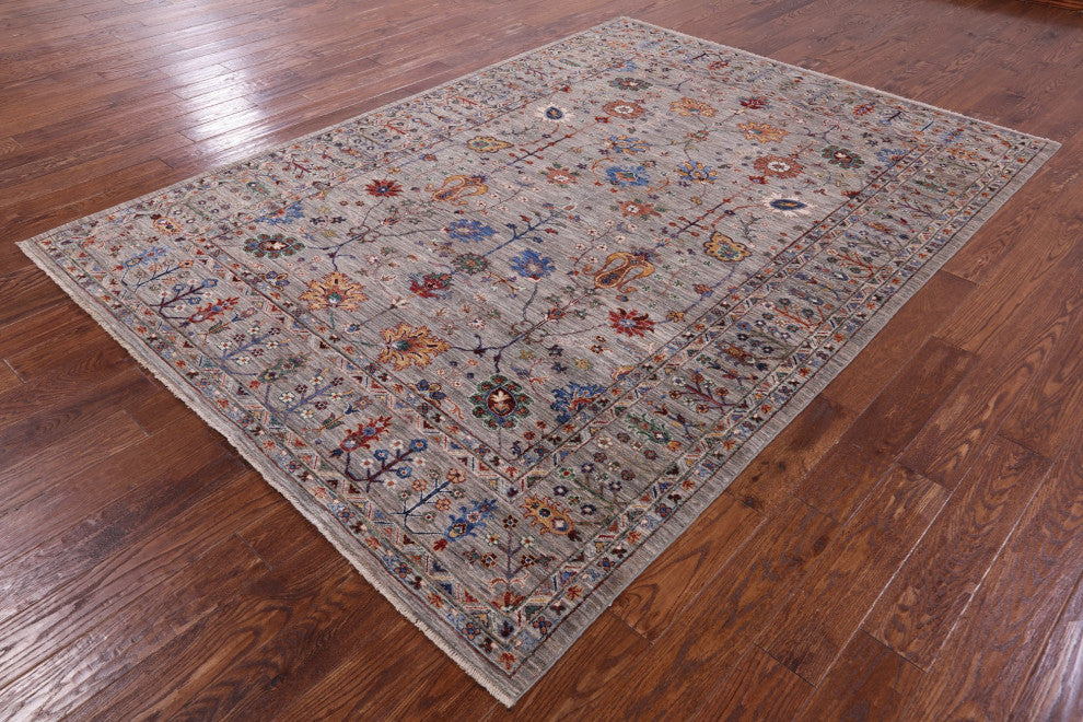 6' 9" X 9' 7" Persian Tabriz Handmade Rug Q9706