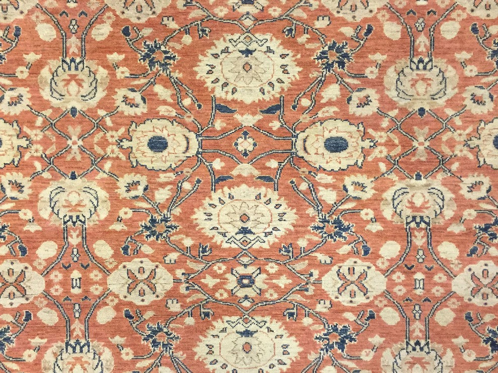 Peshawar Rabiou Rust/Blue Rug, 9'2x10'11