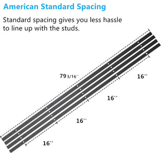 Vancleef Hardware Sliding Barn Door Hardware, U Bracket Bypass, Straight Design,