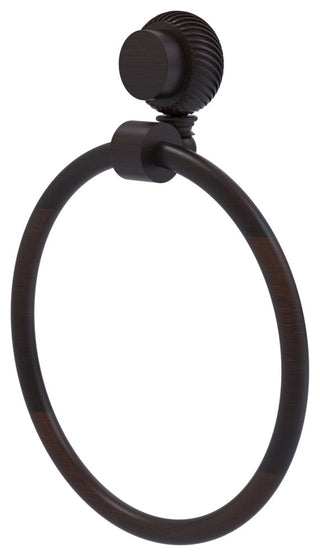 Venus Towel Ring With Twist Accent, Venetian Bronze
