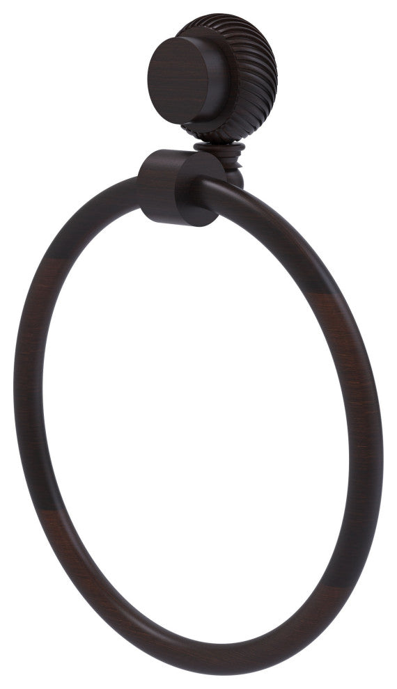Venus Towel Ring With Twist Accent, Venetian Bronze