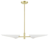 Satin Brass Urban, Mid Century Modern, Balanced Linear Chandelier