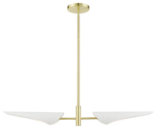 Satin Brass Urban, Mid Century Modern, Balanced Linear Chandelier