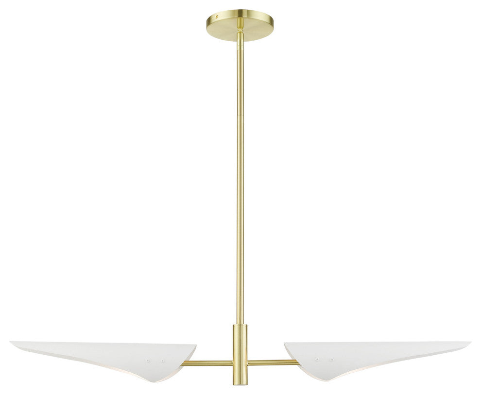 Satin Brass Urban, Mid Century Modern, Balanced Linear Chandelier