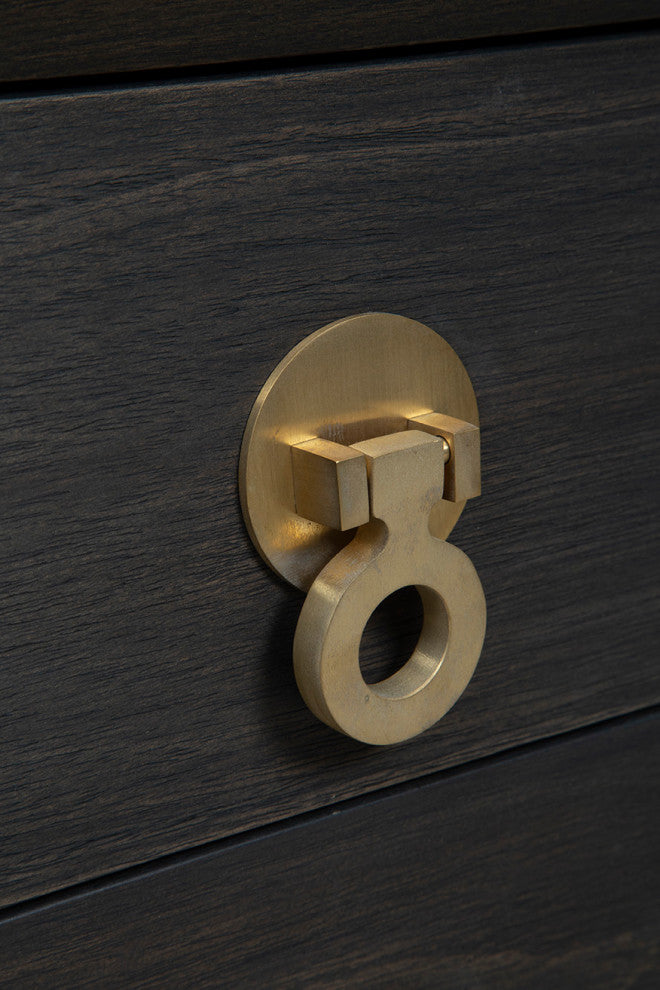 Small Buxton 4-Drawer Oak Chest, Charcoal