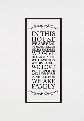 In This House Wall Decal, House Rules Decal, Black, Style A