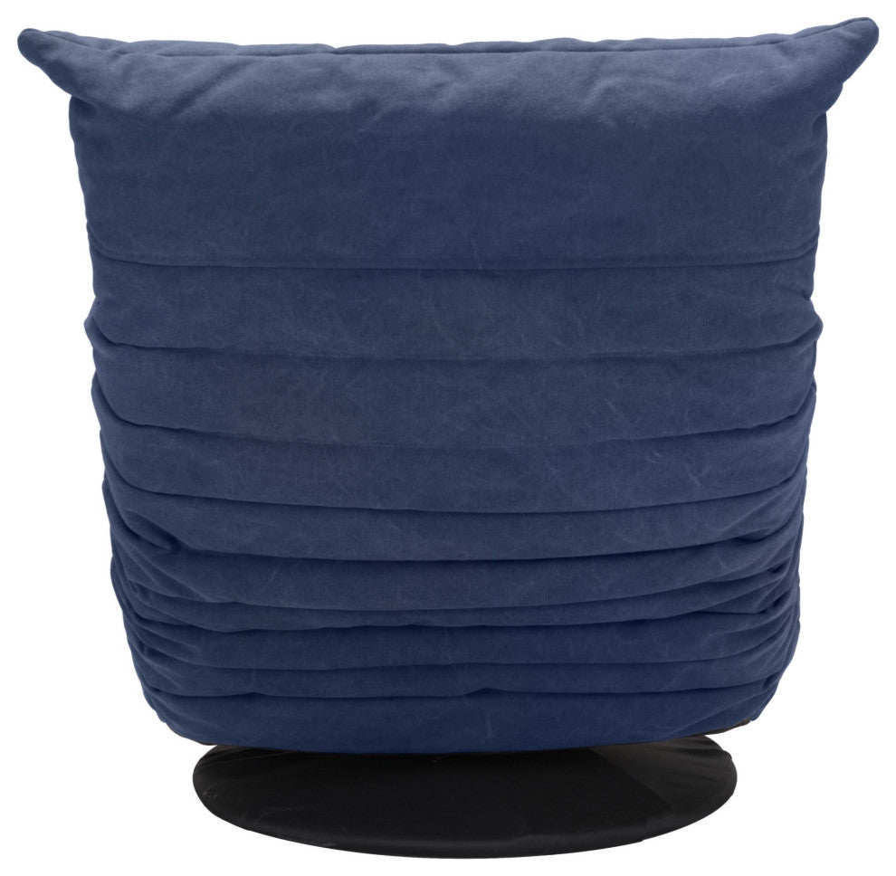 Swivel Accent Chair, Steel Metal, Fabric, Blue, Black, Lounge Lobby Hospitality