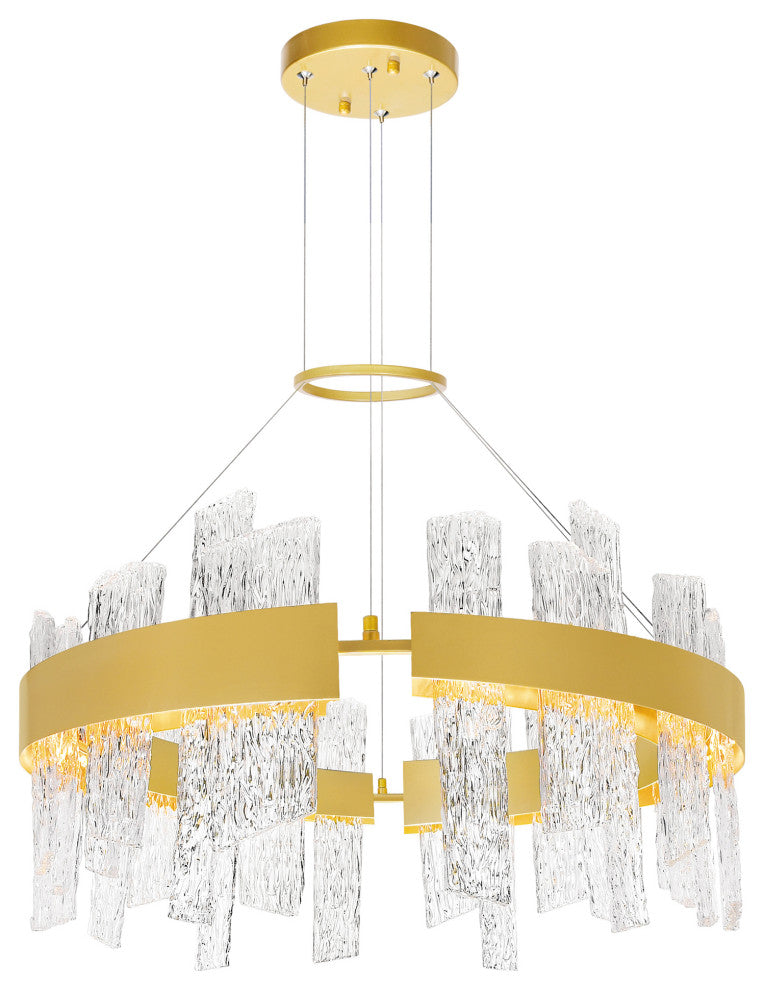 Guadiana 32 in LED Satin Gold Chandelier