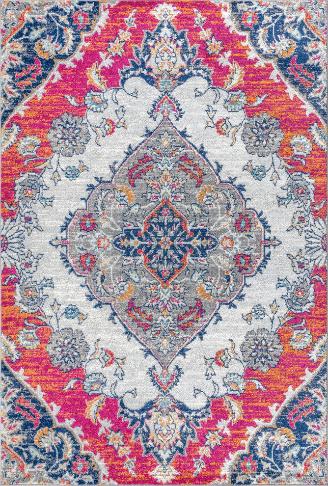 Bohemian FLAIR Boho Vintage Medallion Area Rug, Multi, 3x5