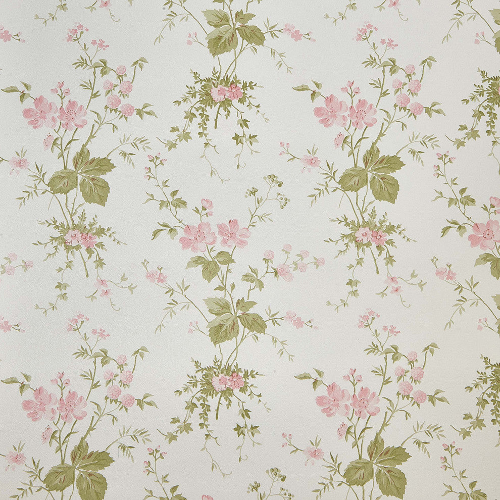 Press Floral Wallpaper, White, Bolt