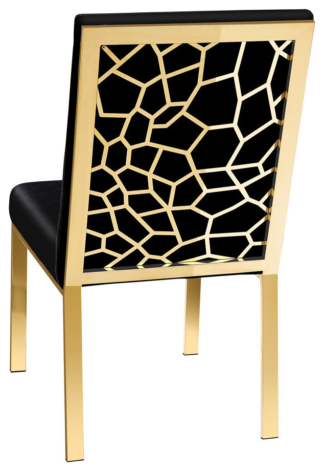 Black and Gold velvet dining chair