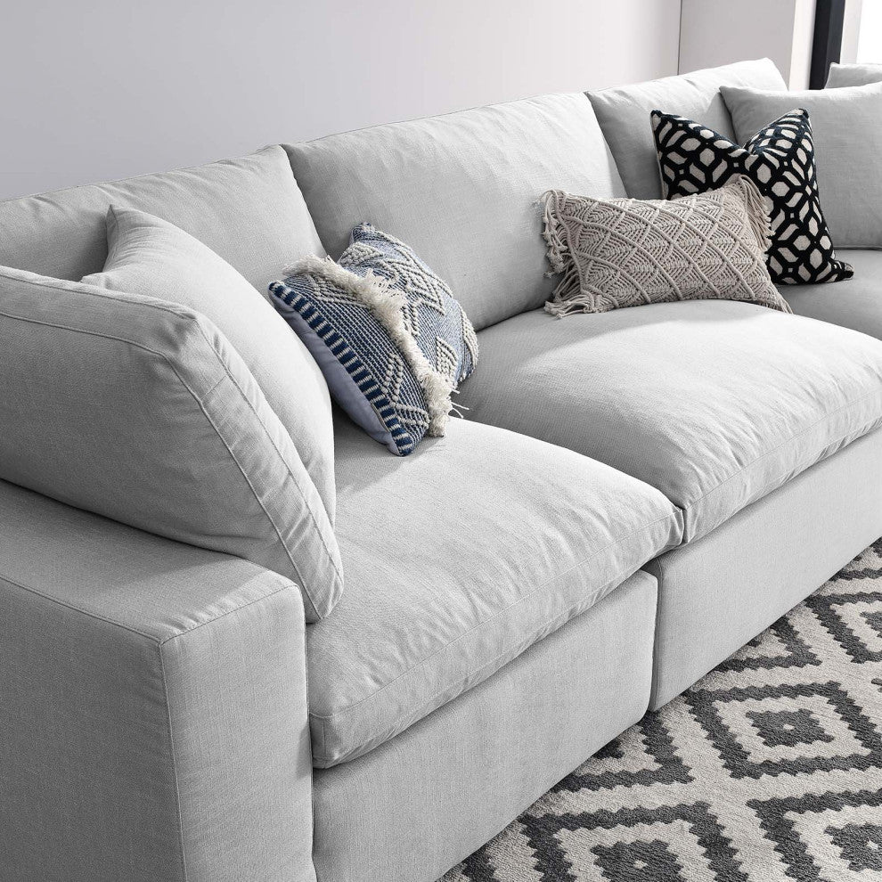 Modular Deep Sofa, Gray, Fabric, Modern, Lounge Cafe Hotel Hospitality