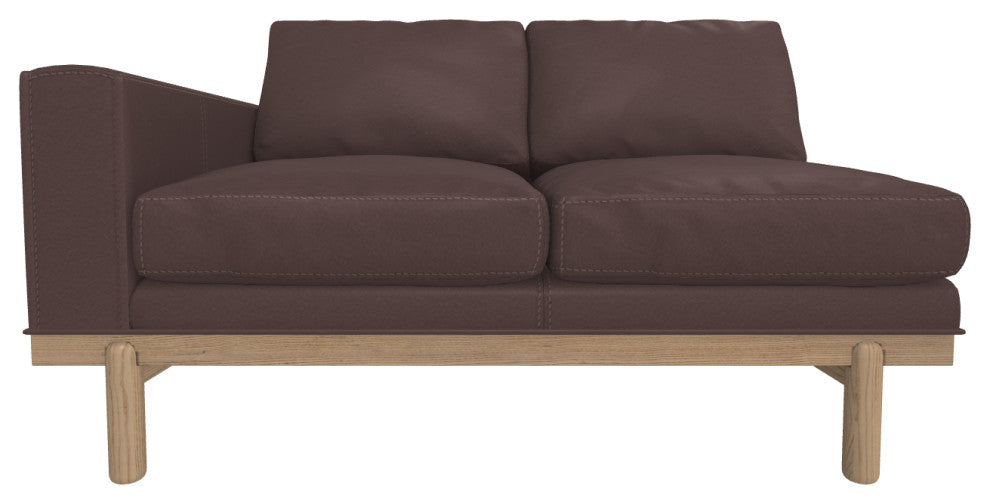Cantor Left Arm Leather Sofa, Finish: Dove, Leather: Chia