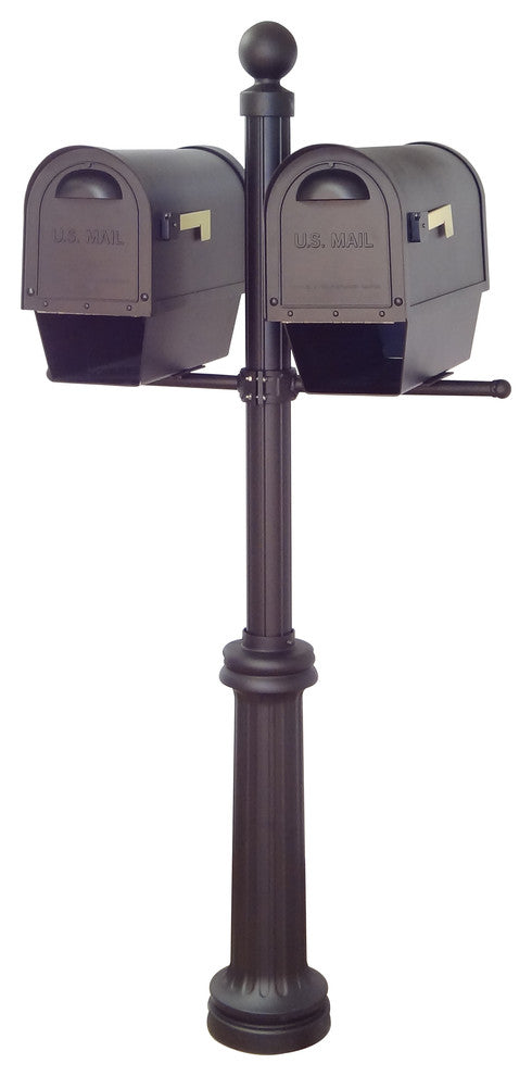 Classic Mailboxes With Newspaper Tube & Fresno Double Mount Mailbox Post