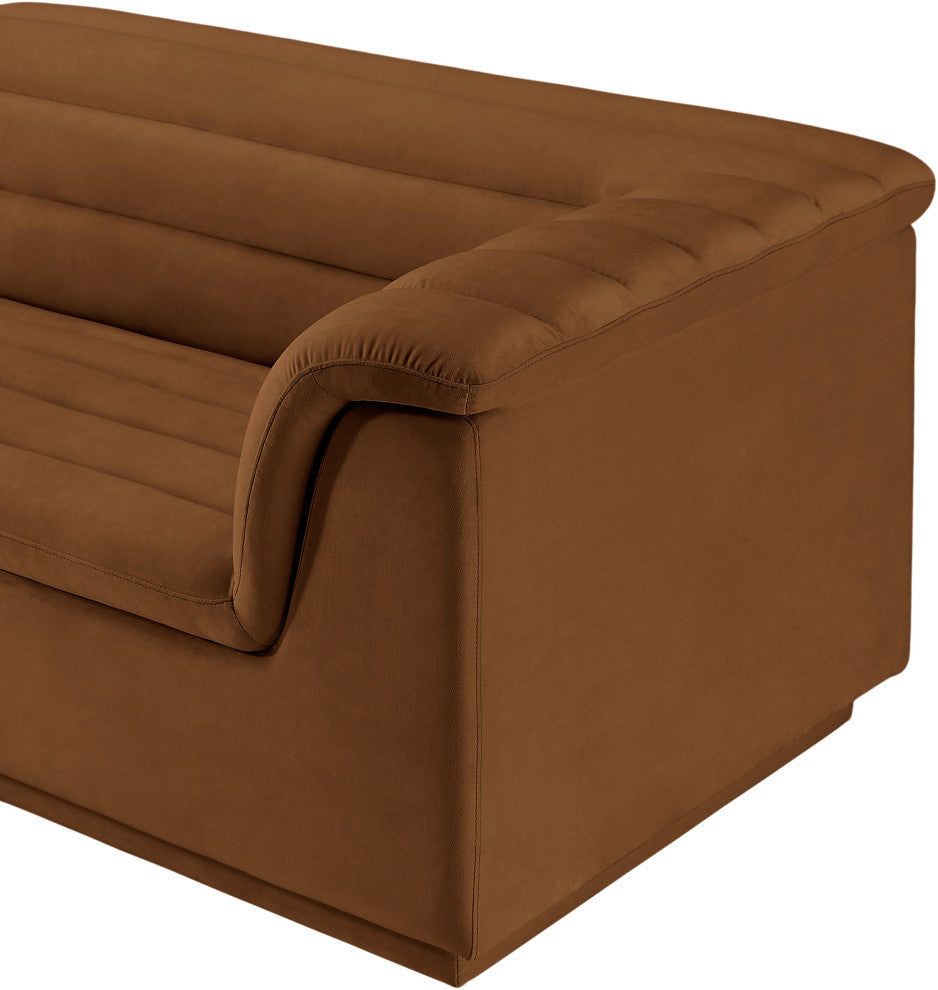 Cascade Upholstered Modular Sofa, Saddle, Velvet, Corner Sectional