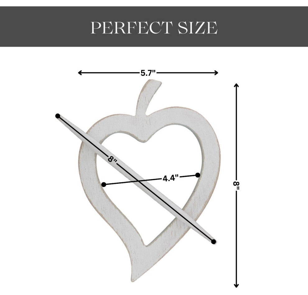 Wooden Heart Curtain Tieback "“ Decorative and Functional Design, White, Pack of 2