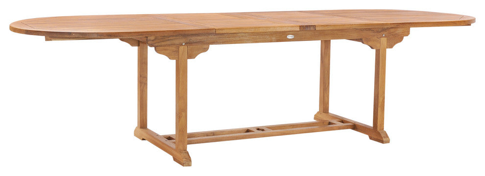 Teak Wood Orleans Oval Double Extension Outdoor Patio Dining Table