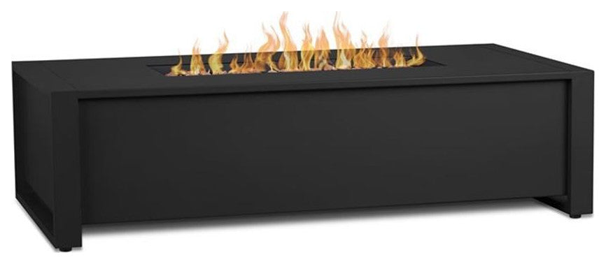 Real Flame Keenan 52" x 26" Aluminum Propane Fire Table in Black
